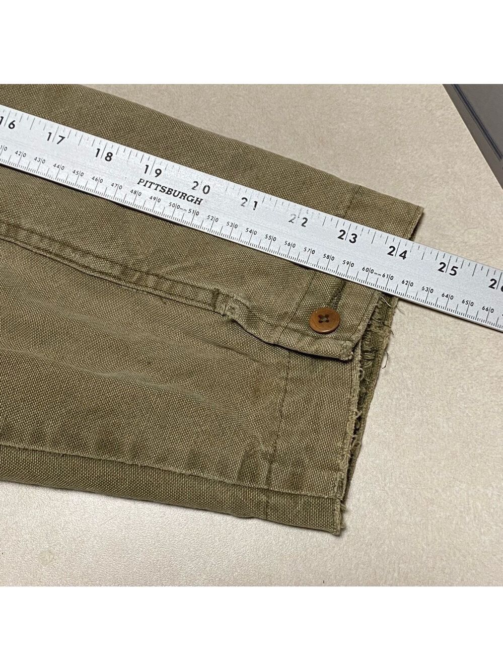 L.L. Bean Jacket Men's XL Tall Distressed Olive Green Barn Chore Coat lined - Picture 12 of 15